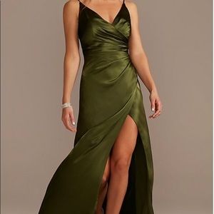 David’s Bridal Charmeuse Draped Strappy Bridesmaid Dress 

STYLE# GS290017